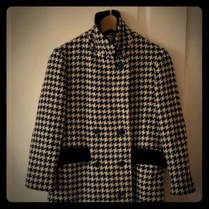 Vintage Dior Houndstooth coat w/velvet detail